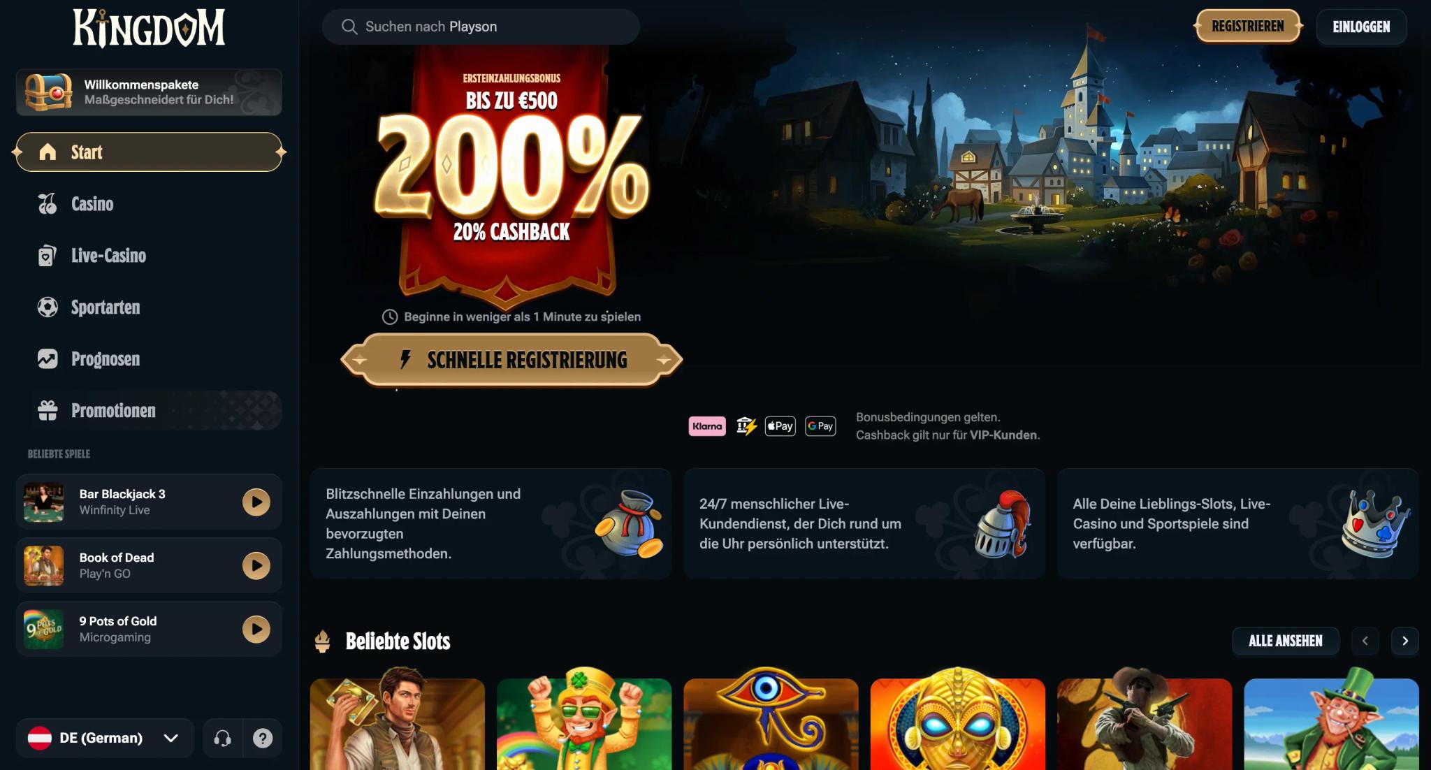 Kingdom Casino Interface