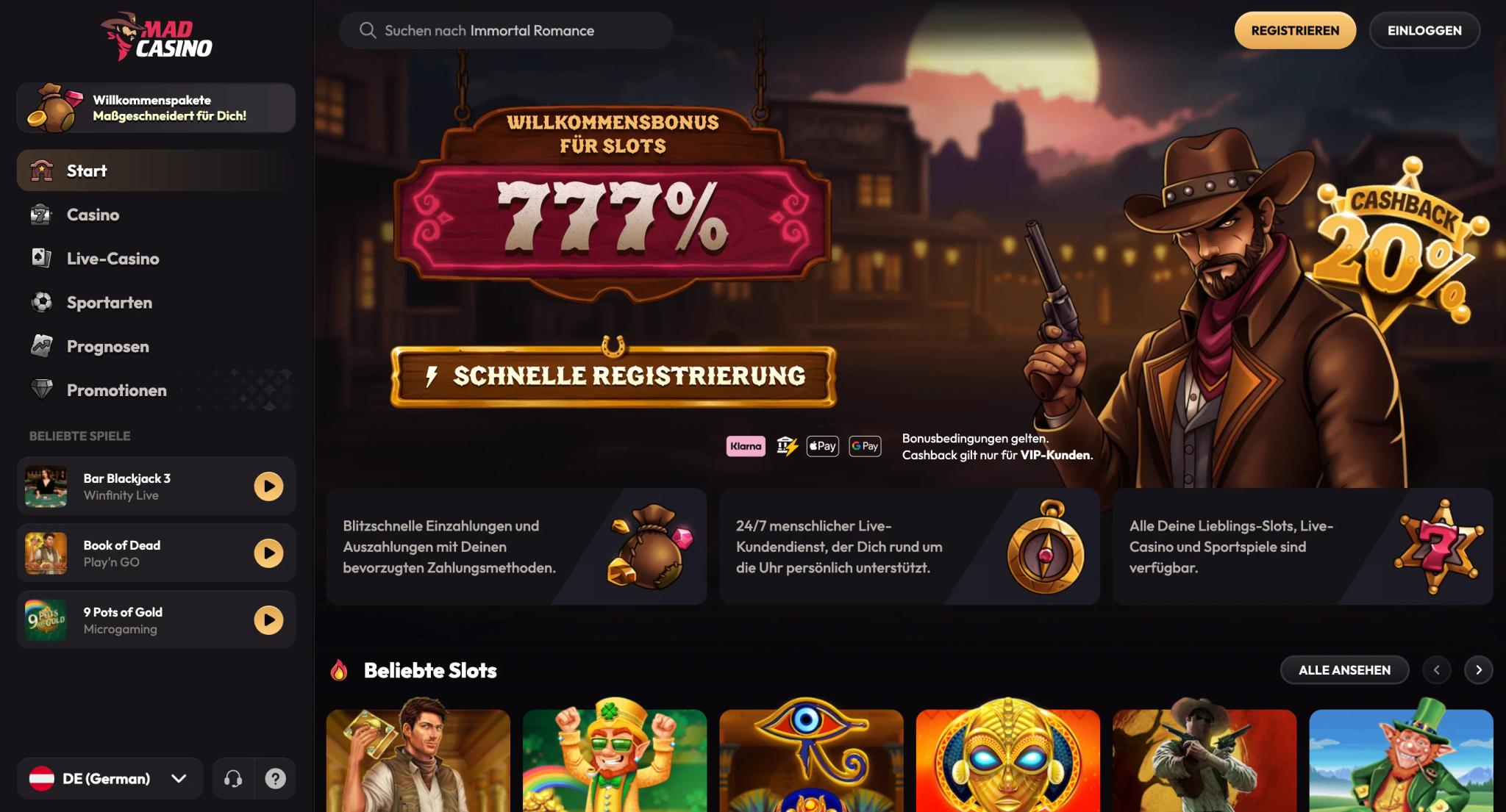 MadCasino Interface