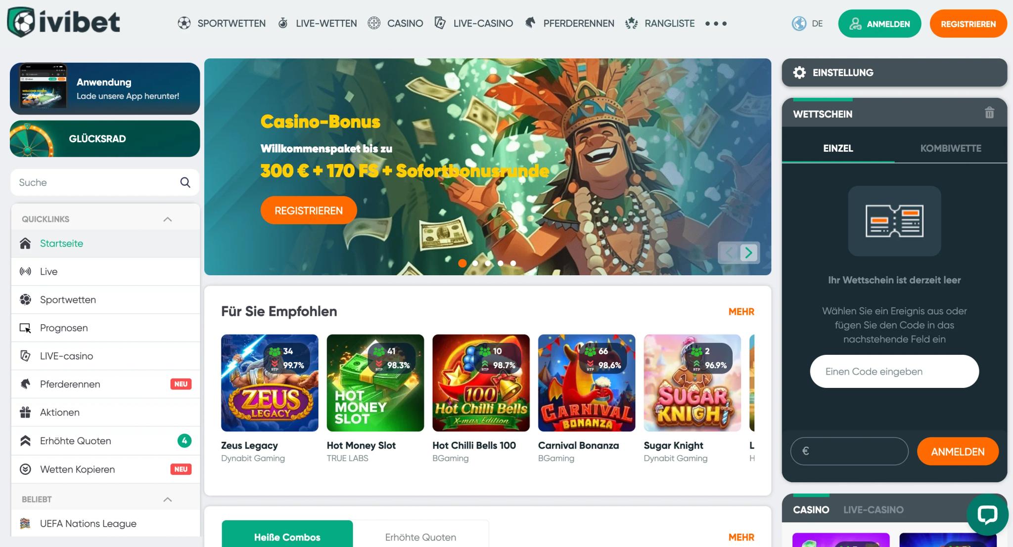 Ivibet Interface