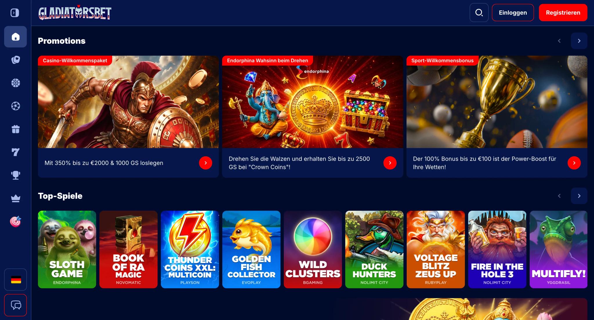 Gladiatorsbet Interface Mobile