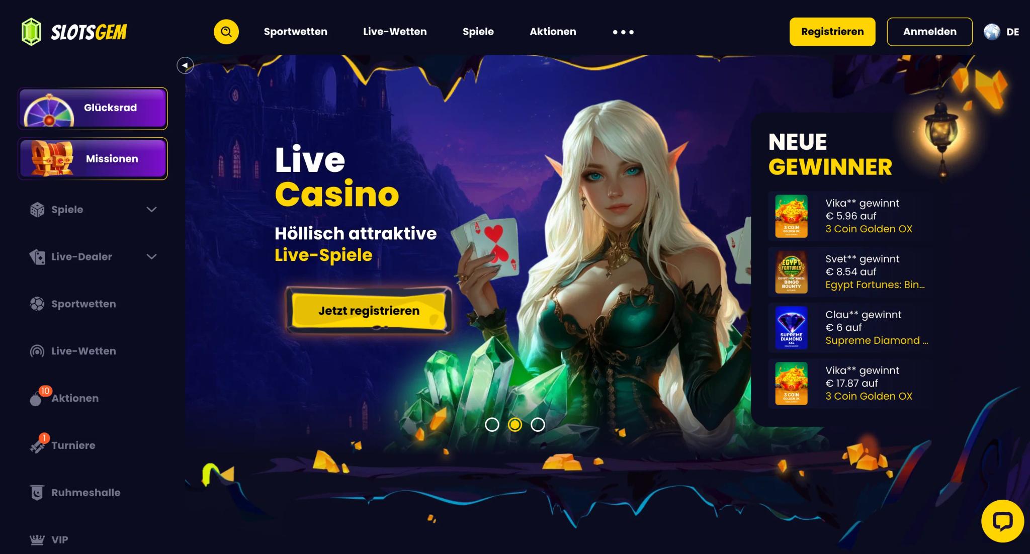 Slotsgem Interface